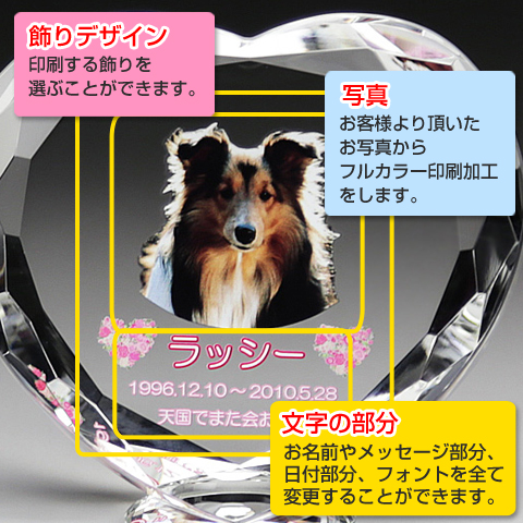 メモリアルクリスタル　ハート　PHOT用