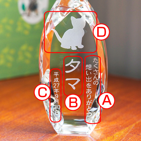メモリアルクリスタル　コーン　クリア