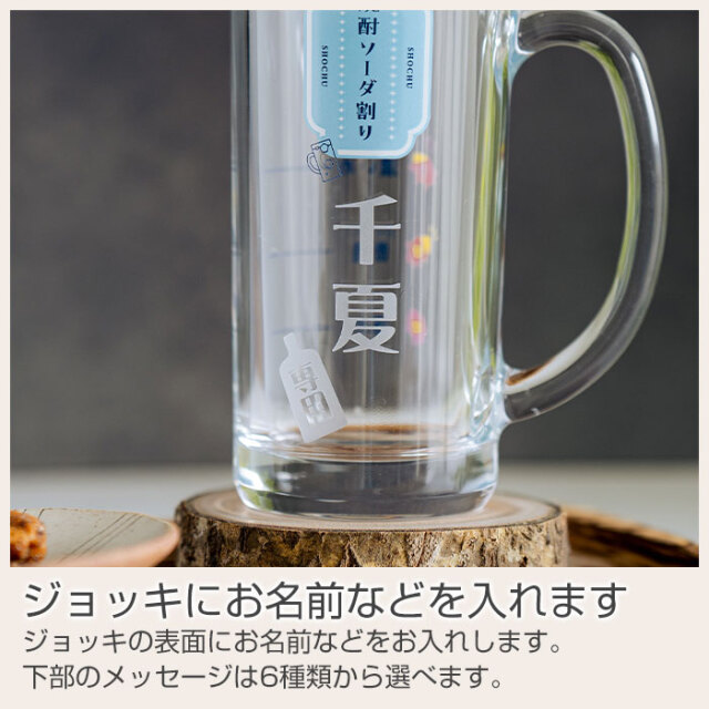 ジョッキにお名前などを入れます