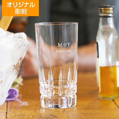 オリジナルハイボールグラス　ダイヤカット　[手描き・オリジナルデザイン]