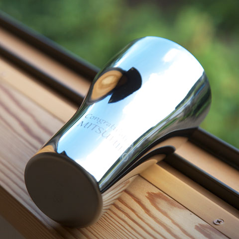 オリジナルステンレス製タンブラー TSUBAME 内面24金メッキ仕上げ440ml [手描き・オリジナルデザイン]