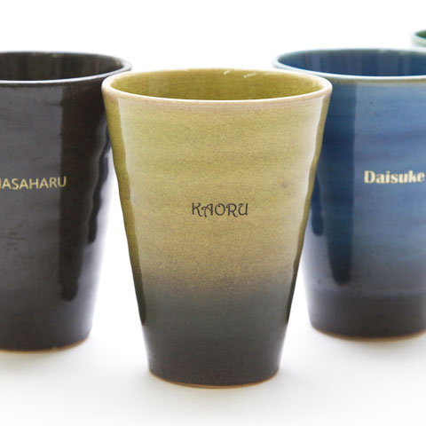 オリジナル信楽焼 Jewel　Cup　ハーモニー[手描き・オリジナルデザイン]