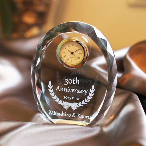 オリジナル置き時計　ダイヤカット　[手描き・オリジナルデザイン]