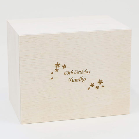 オリジナル木箱入り 萩焼 マグカップ さざなみ　Laser[手描き・オリジナルデザイン]