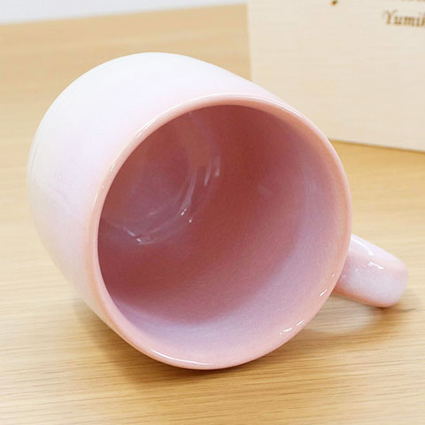 オリジナル木箱入り 萩焼 マグカップ つぼみ桜　Laser[手描き・オリジナルデザイン]