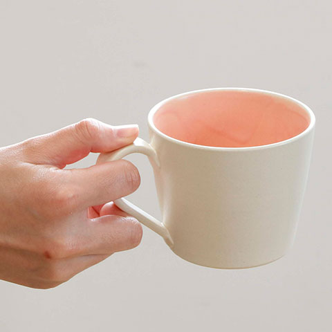 オリジナル木箱入り 信楽焼 おうちカフェマグカップ　Laser[手描き・オリジナルデザイン]