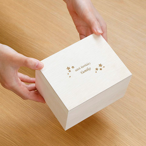 オリジナル木箱入り 信楽焼 おうちカフェマグカップ　Laser[手描き・オリジナルデザイン]