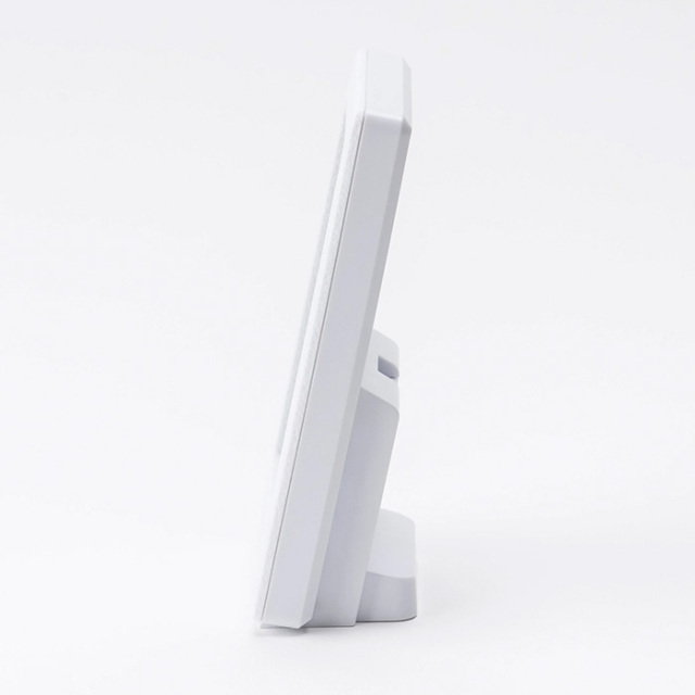 オリジナルプリント 革風 デスクカレンダー 電波クロック UV[手描き・オリジナルデザイン]