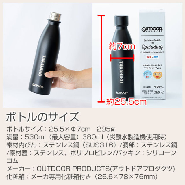 ボトルのサイズ