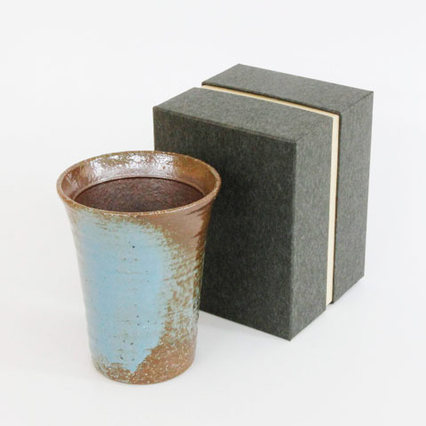 オリジナル書体で特別なギフト・名入れ手書き文字デザイン 信楽焼タンブラー 雫