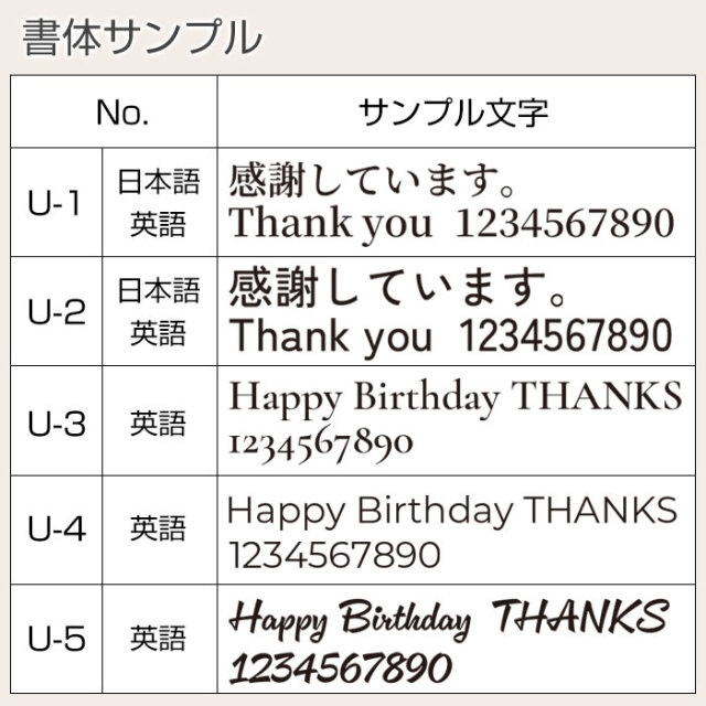 書体サンプル