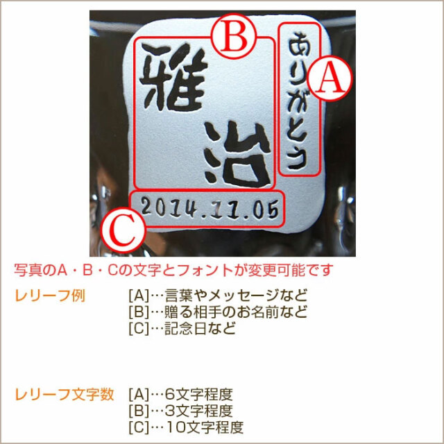 名入れ焼酎グラス えくぼオンザロック 浮き彫り