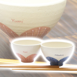新婚のご夫婦への贈り物なら・飯碗　箸　ペアセット　ツグミ