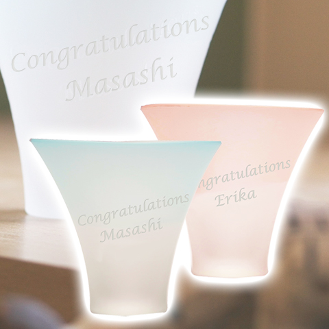 ご両親の結婚記念日ギフトに名入れ富士山グラス ペアタンブラー 記念品工房かりん