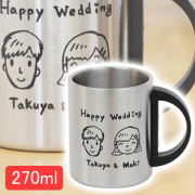 イラストや文字、デザインを自由に彫刻できるオリジナル彫刻　ステンレスマグ　270ml