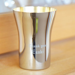 オリジナルステンレス製タンブラー TSUBAME 内面24金メッキ仕上げ300ml [手描き・オリジナルデザイン]