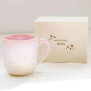 オリジナル木箱入り 萩焼 マグカップ つぼみ桜[手描き・オリジナルデザイン]