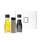 お手軽ギフトに。調味料3種セット（しょうゆ・オリーブオイル・黒胡椒）