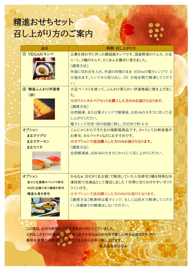 おせち召し上がり方2026