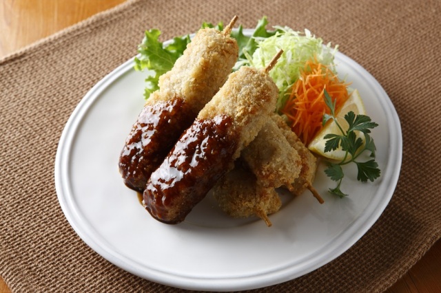 ヴィーガンデリ　大豆ミート串カツ