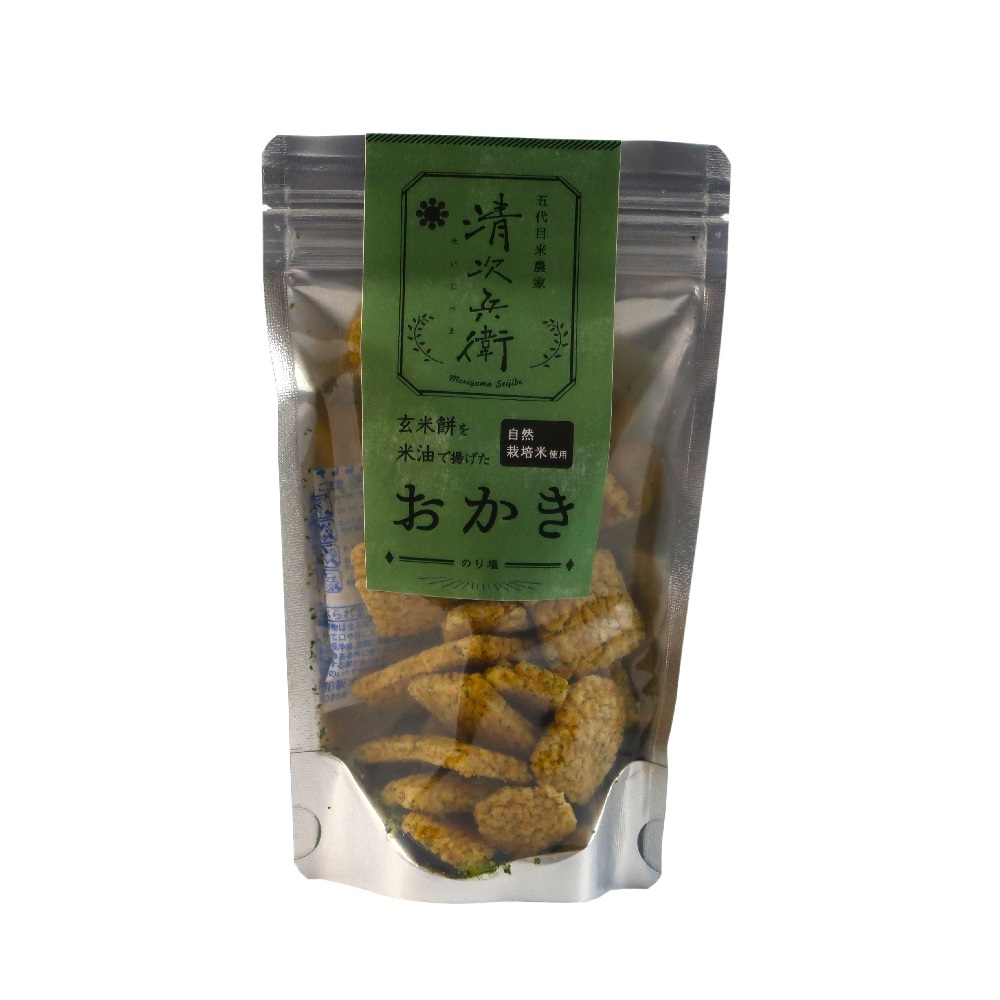 玄米餅を米油で揚げたおかき のり塩