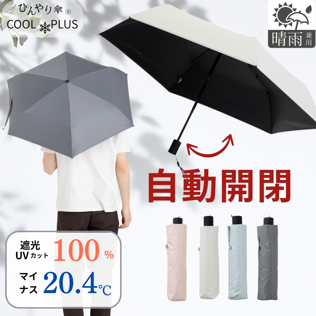 遮熱遮光　自動開閉　折りたたみ傘　晴雨兼用　50cm×6本骨　LIEBEN-0241 【送料無料(一部地域除く】