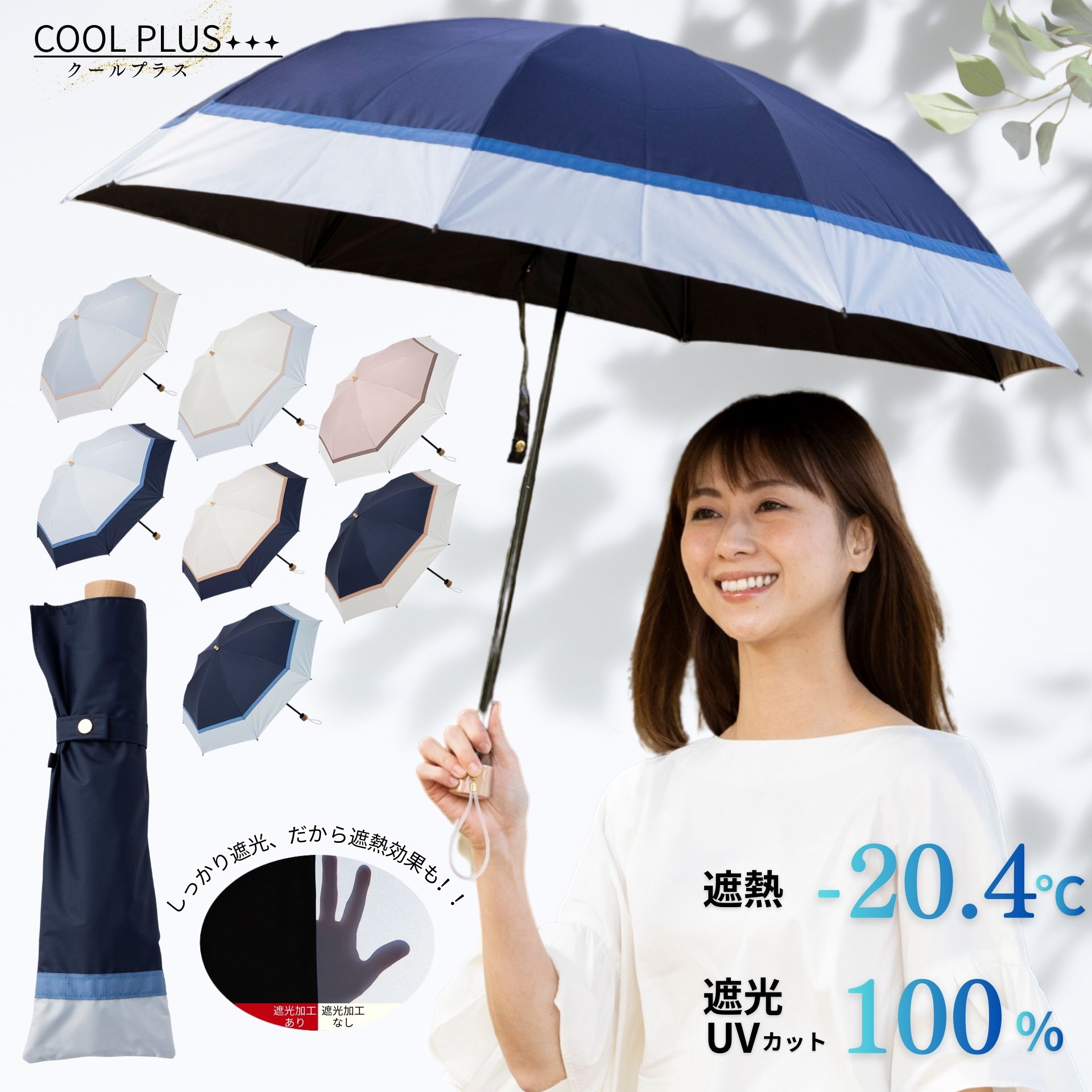 刺繍風花柄 UV晴雨兼用3つ折傘（遮熱遮光） ひんやり傘｜日傘 通販