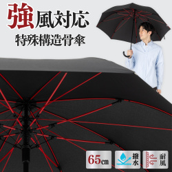 耐風骨ジャンプ傘 65cm ブラック LIEBEN-0123 【送料無料(一部地域除く】