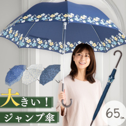 大きいジャンプ傘　女性用　65cm×8本骨　LIEBEN-0478 【送料無料(一部地域除く】