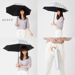 UＶ晴雨兼用折傘（遮熱・遮光1級）　50cm×8本骨　竹手元　クールプラス　LIEBEN-0536 【送料無料(一部地域除く】