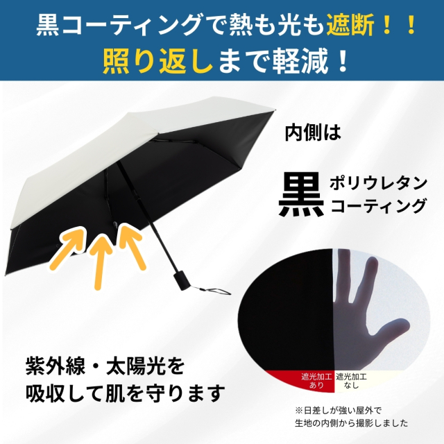 遮熱遮光自動開閉傘 晴雨兼用 50cm×6本骨 【LIEBEN-0241】 【日傘と傘