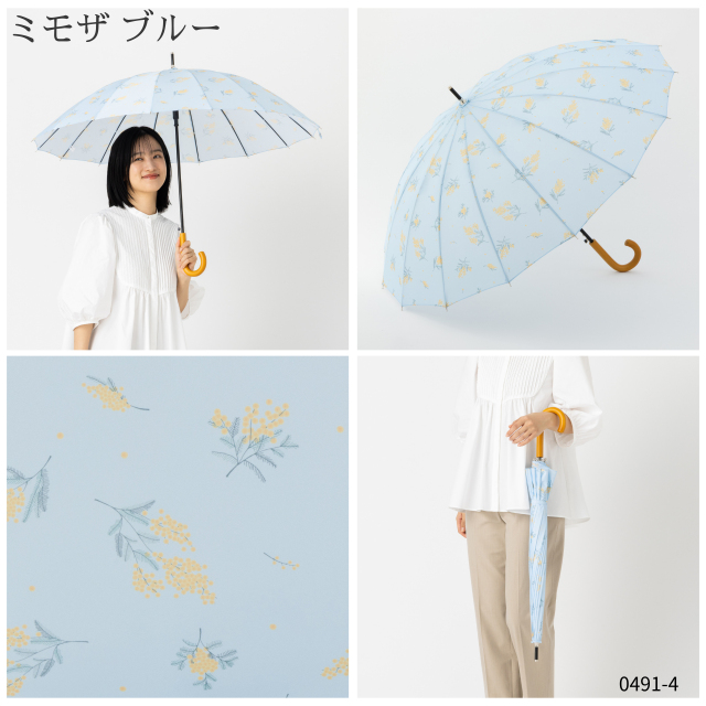 16本骨ジャンプ傘 ミモザ/花柄 55cm｜傘の専門店【リーベン】