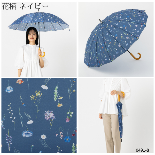 16本骨ジャンプ傘 ミモザ/花柄 55cm｜傘の専門店【リーベン】