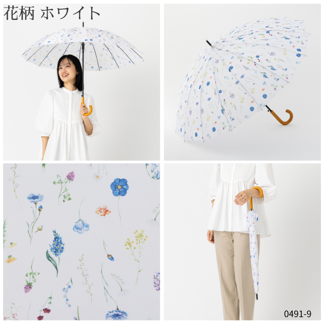 16本骨ジャンプ傘 ミモザ/花柄 55cm｜傘の専門店【リーベン】
