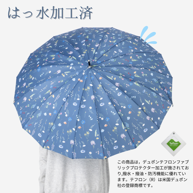 16本骨ジャンプ傘 ミモザ/花柄 55cm｜傘の専門店【リーベン】