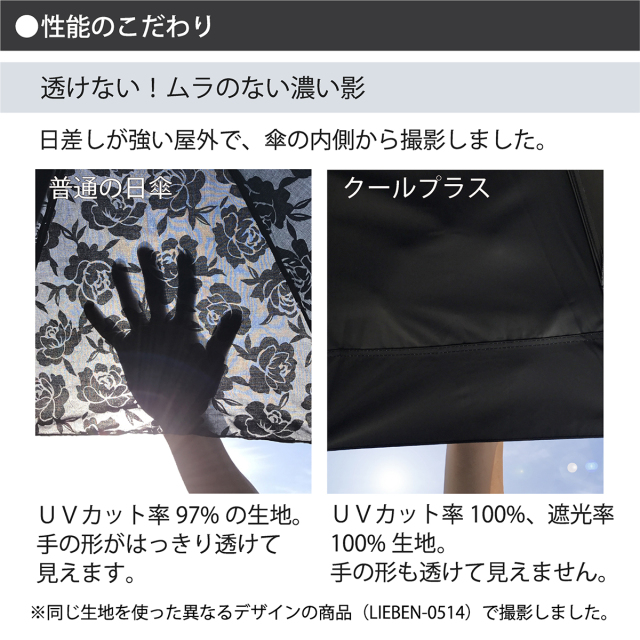 UV遮熱遮光折傘 フリル 晴雨兼用 50cm×8本骨 ＜クールプラス＞ 遮光1