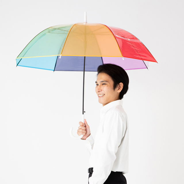 POEレインボージャンプ傘 60cm×8本 ビニール傘 【日傘と傘の