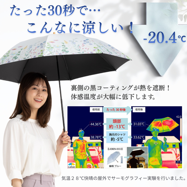 日傘 クールプラス UV遮熱遮光折傘 （晴雨兼用） 50cm×8本骨