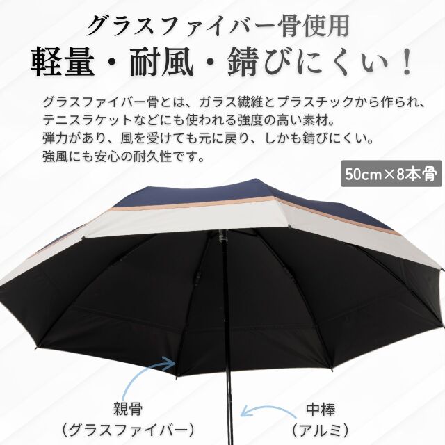 日傘 クールプラス UV遮熱遮光折傘 切継(晴雨兼用) 50cm×8本骨 日傘 クールプラス UV遮熱遮光折傘 切継(晴雨兼用) 50cm×8本骨
