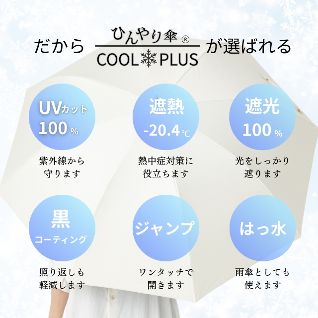 日傘 UV遮熱遮光ジャンプ傘 （晴雨兼用） 60cm×8本骨 【LIEBEN-1541