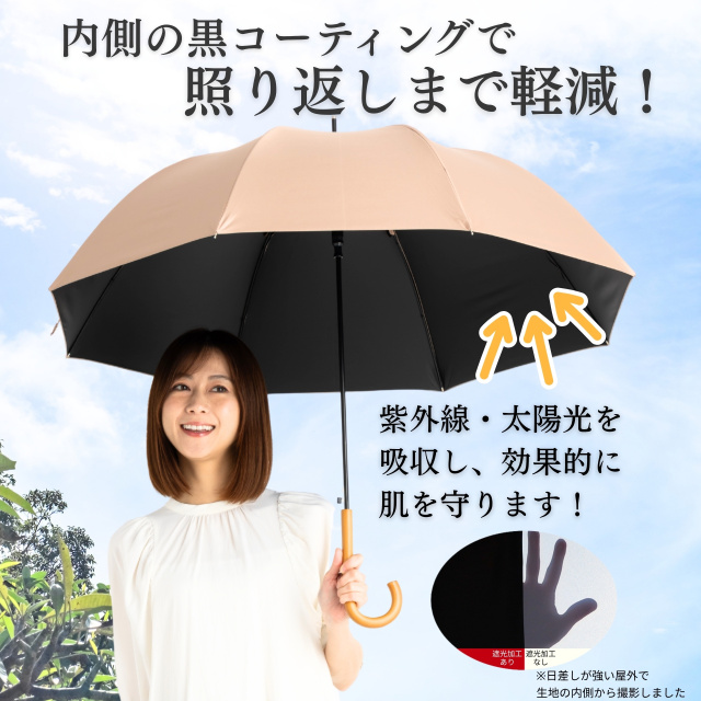 UV遮熱遮光ジャンプ傘 晴雨兼用 60cm クールプラス LIEBEN-1542 1549