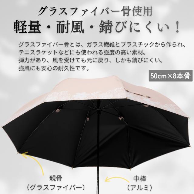 日傘 クールプラス UV遮熱遮光コンパクト長傘 （晴雨兼用） 50cm×8本