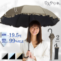 ＵＶ晴雨兼用折傘　フリル　50cm×8本骨　ひんやり傘　LIEBEN-0515 【送料無料(一部地域除く】