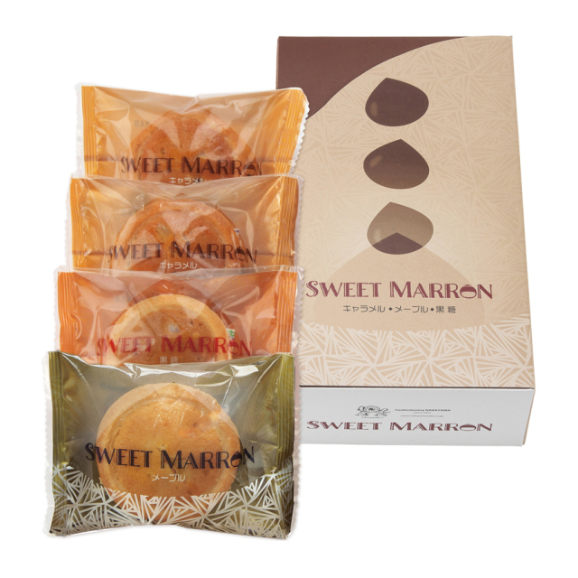 いとしのマロン つぶつぶ栗スイートマロン】黒糖・メイプル・キャラメルタルト4個入