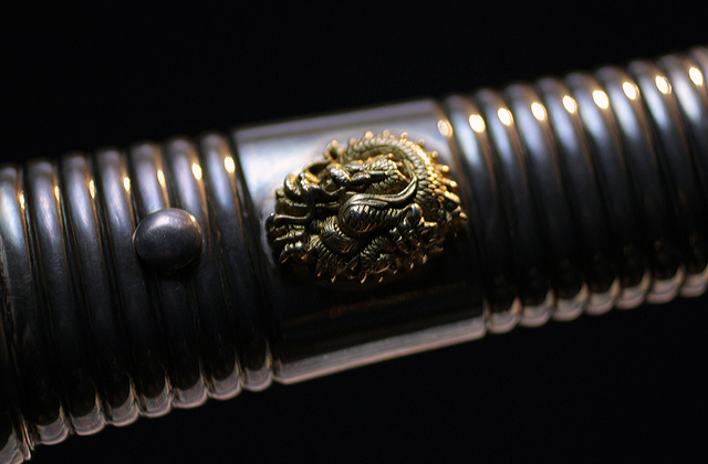 刀 城慶子正明 明治二己巳年春 試鹿角及甲 長さ62.9cm 荒試しの