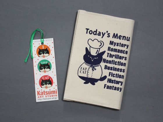 【猫柄】カツミアート（松下カツミ）ブックカバー：ファットコック