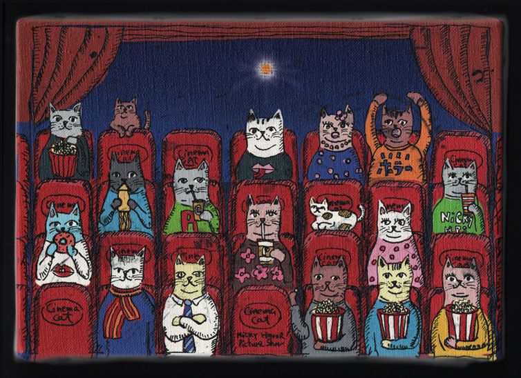 原画作品SM（ジクレー版画）：CINEMA CAT