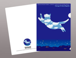 【猫柄】カツミアート（松下カツミ）クリアファイルA5（小）サイズ：フライングキャット