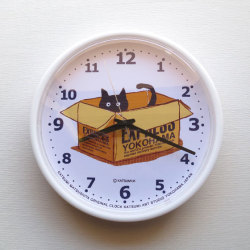 【猫柄】カツミアート（松下カツミ）掛け時計：ダンボール