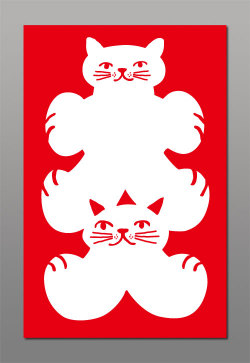 カツミアートオリジナル猫柄ポチ袋：大入袋（3枚入り）